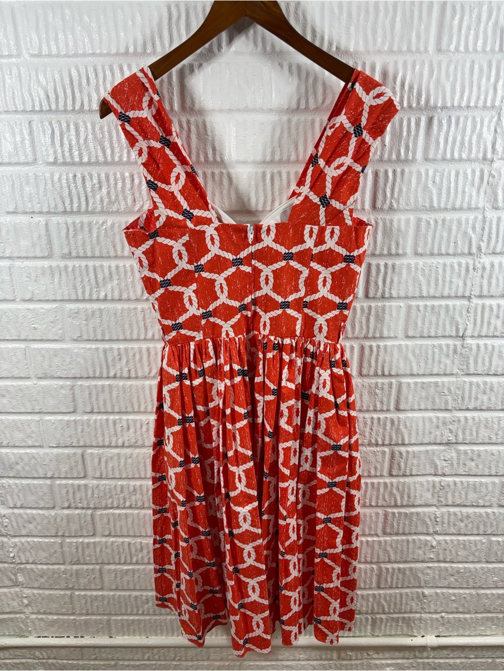 Bernie Dexter Beatrice Orange‎ Nautical Rope Knot Cotton Dress Medium Pockets - Picture 2 of 4